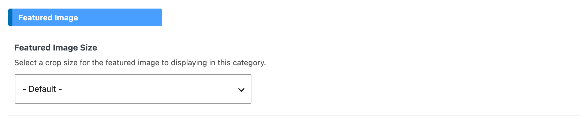 The Featured Image Size setting on the Predefined Blog tab of Foxiz Category Settings