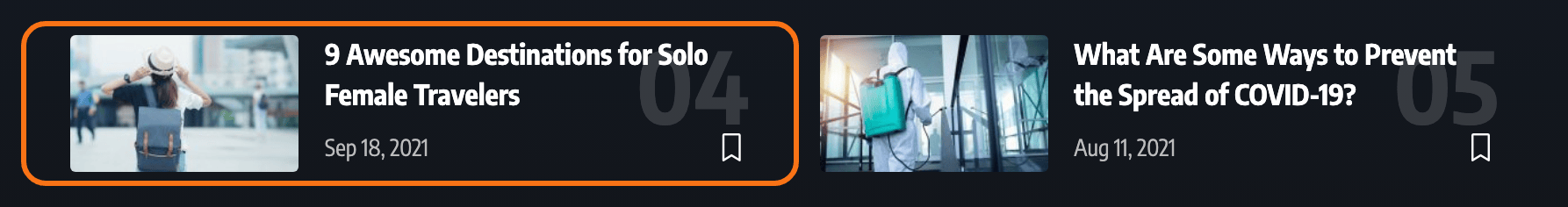 The Most Read list on the Foxiz Default demo, the first ranked post outlined with its big number 04: the number Popular Counter Color paints.