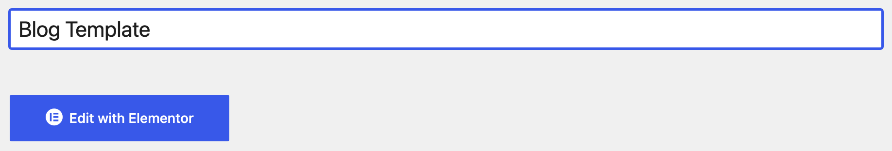 A new Ruby Template titled Blog Template, with the Edit with Elementor button below