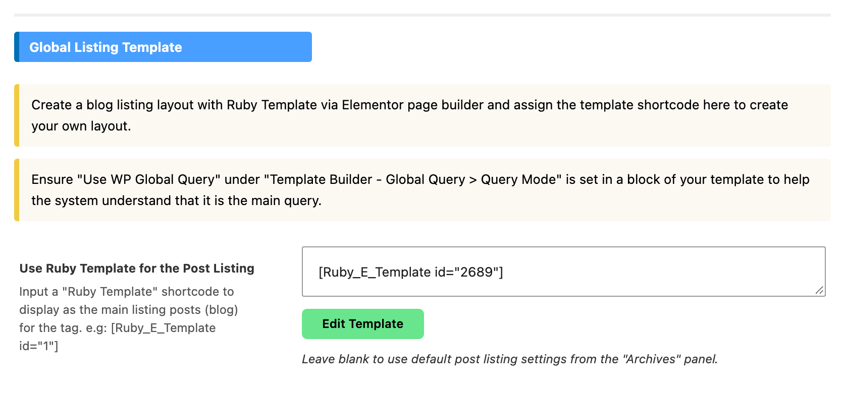 Use Ruby Template for the Post Listing in the Global Listing Template group of Theme Options > Tag Page