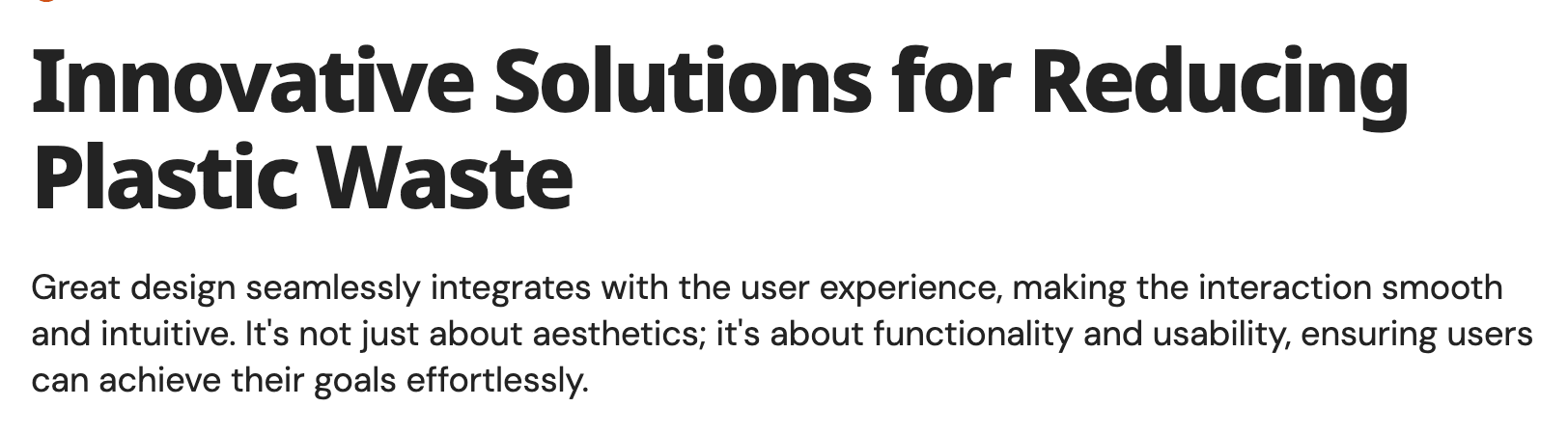 A post title with its tagline printed underneath as a line of larger body text