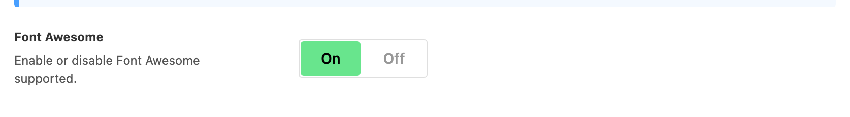 The Font Awesome switch turned on in Theme Options > Theme Design > Font Awesome.