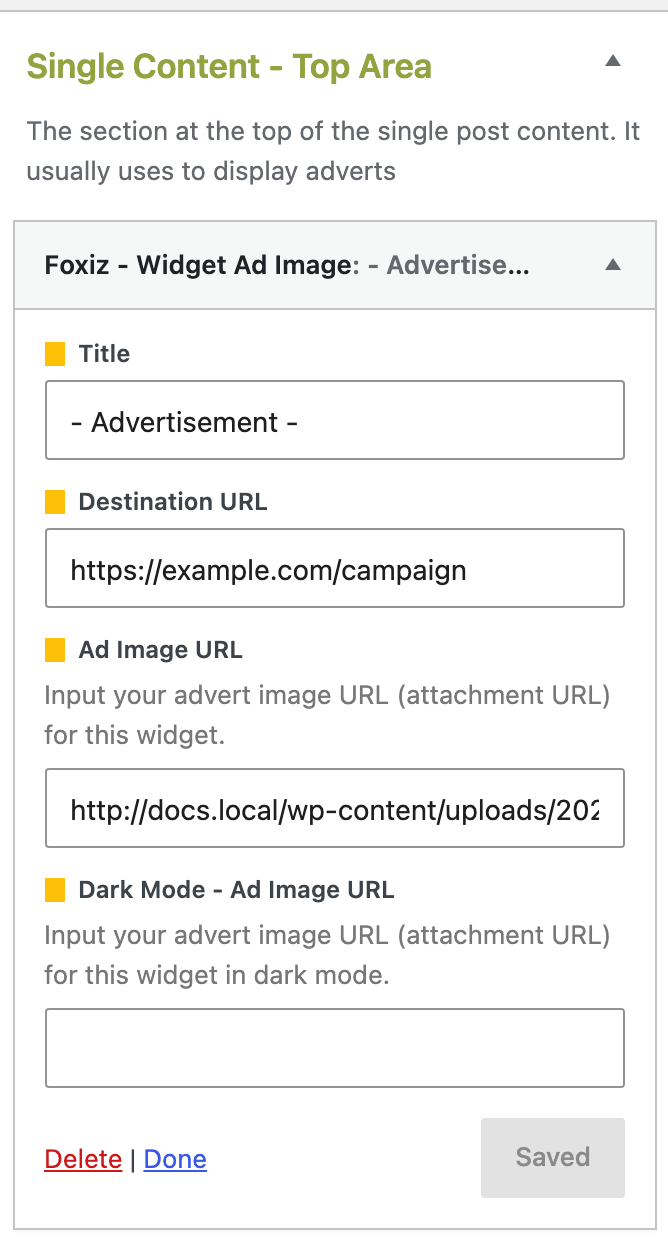 Foxiz - Widget Ad Image open in the Single Content - Top Area widget area