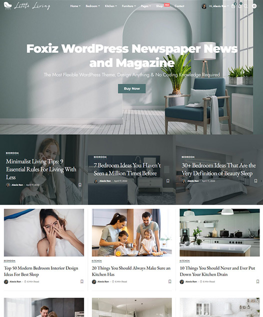 screenshot of foxiz demo Architecture, Interior & Building