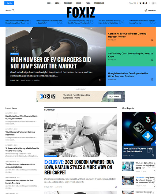 screenshot of foxiz demo Network News