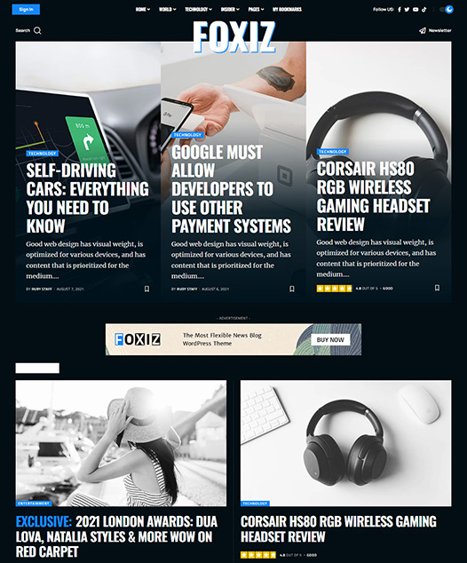 screenshot of foxiz demo Network News