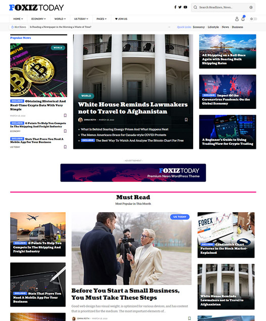 screenshot of foxiz demo Subscription, Paywall