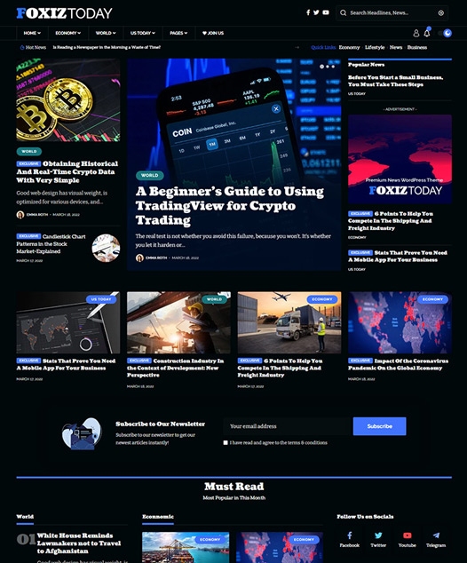 screenshot of foxiz demo Subscription, Paywall
