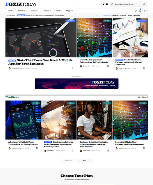 screenshot of foxiz demo Subscription, Paywall