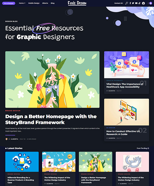 screenshot of foxiz demo Design, Freebies Resources