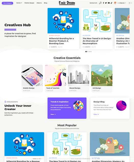 screenshot of foxiz demo Design, Freebies Resources