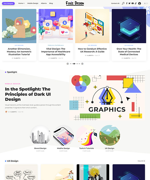 screenshot of foxiz demo Design, Freebies Resources