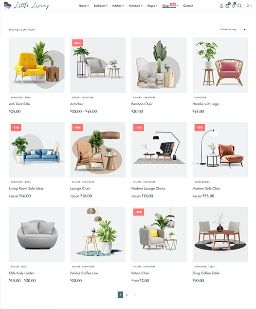 screenshot of foxiz demo Interior Shop