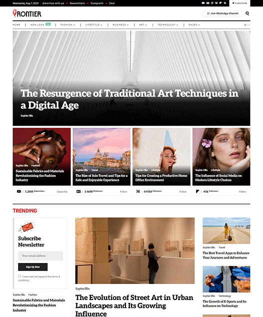 screenshot of foxiz demo Timeless News, Magazine